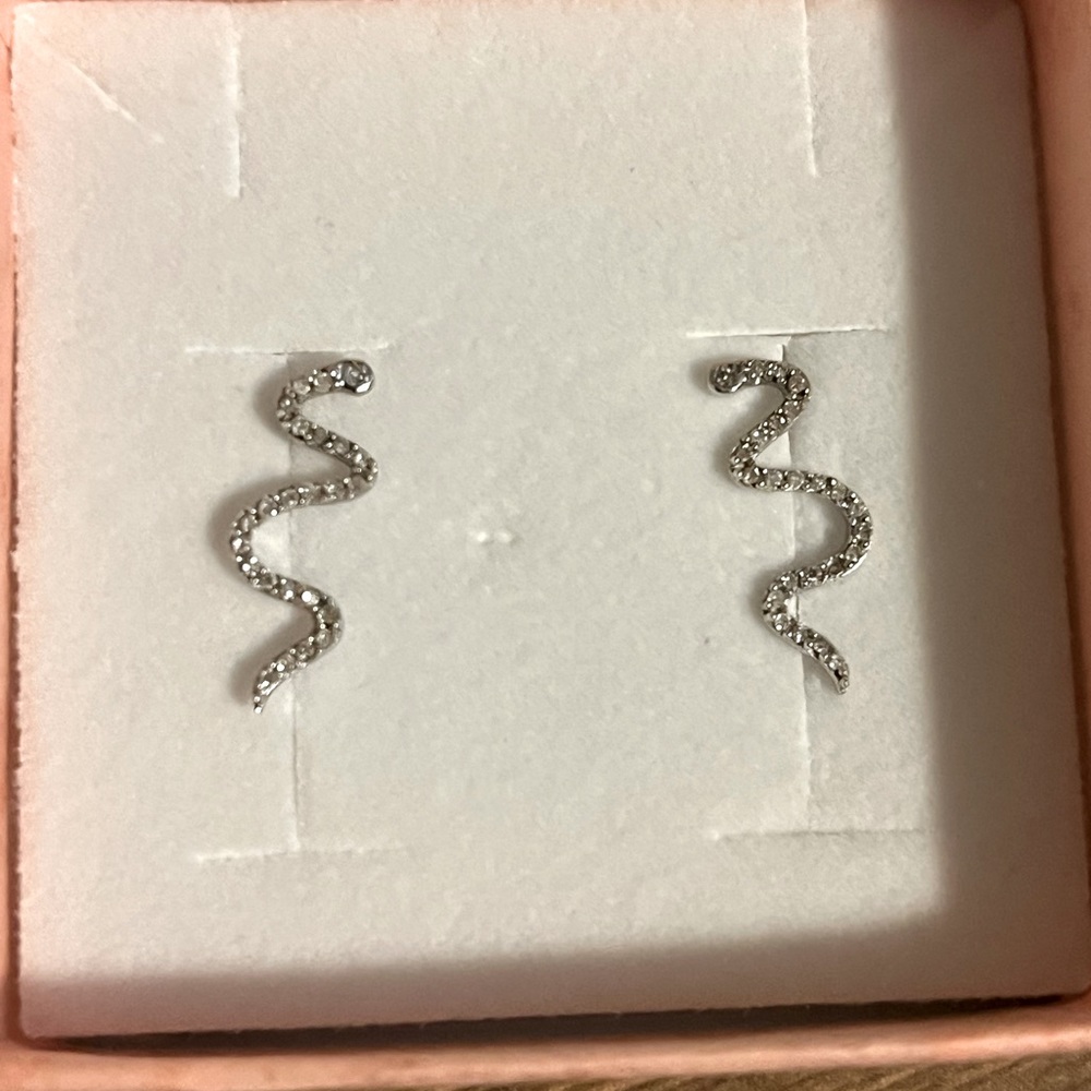 10k White Gold and Diamond climber earrings